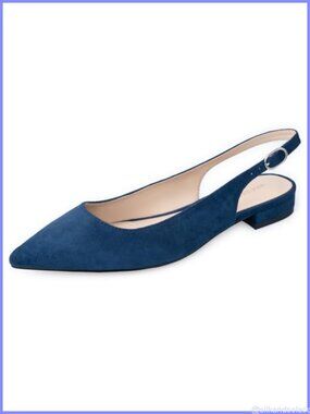 Women's Slingback Pointed Toe Flats Microfiber Buckle Dressy Casual Work Shoes